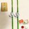 2CT Om Designer Rakhi for Brother Bhaiya Bhabhi Traditional Handmade Rakhi Set Roli Chawal, Greeting Card Rakshabandhan Rakhi Bracelet Hemper Gift Thread Bracelet
